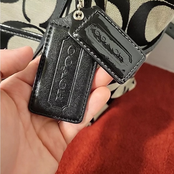 Coach Diaper Large Tote Bag Signature C Black Gray - Picture 7 of 13